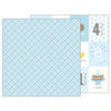 Pebbles - Lullaby Collection - 12 x 12 Double Sided Paper - Baby Boy Plaid