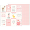 Pebbles - Lullaby Collection - 12 x 12 Double Sided Paper - Baby Girl Quotes