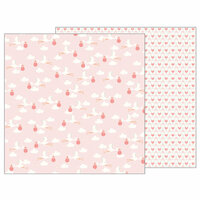 Pebbles - Lullaby Collection - 12 x 12 Double Sided Paper - Delivering Baby Girl