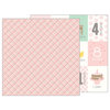 Pebbles - Lullaby Collection - 12 x 12 Double Sided Paper - Baby Girl Plaid