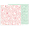 Pebbles - Lullaby Collection - 12 x 12 Double Sided Paper - Baby Girl Posies