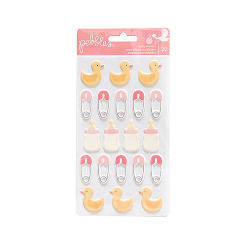 Pebbles - Lullaby Collection - Puffy Stickers - Girl