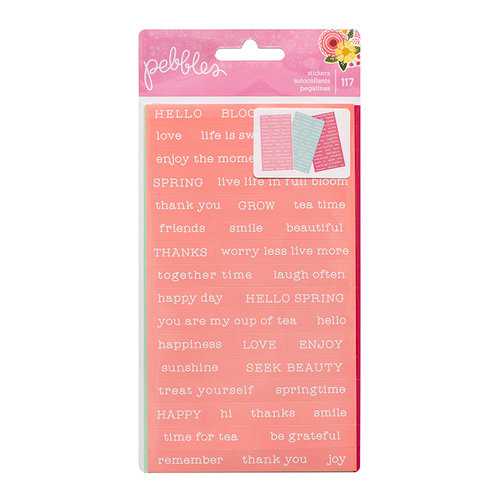 Pebbles - TeaLightful Collection - Cardstock Stickers - Words