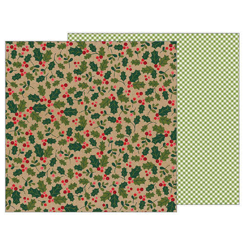 Pebbles - Merry Merry Collection - Christmas - 12 x 12 Double Sided Paper - Holly Berries