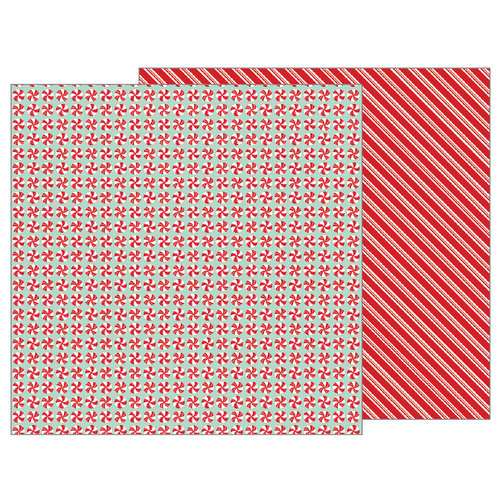 Pebbles - Merry Merry Collection - Christmas - 12 x 12 Double Sided Paper - Peppermints