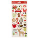 Pebbles - Merry Merry Collection - Christmas - Cardstock Stickers with Glitter Accents