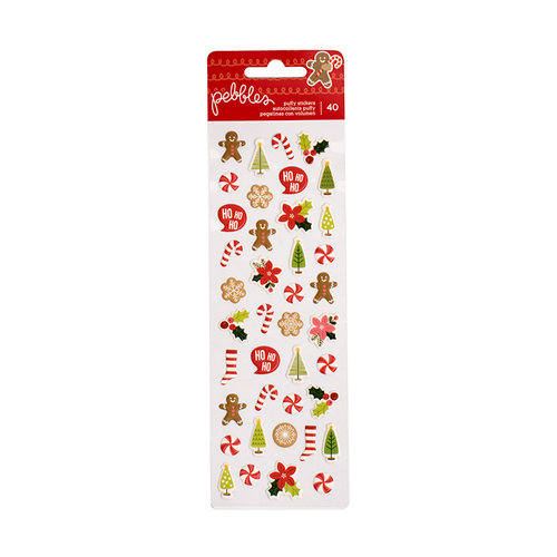 Pebbles - Merry Merry Collection - Christmas - Puffy Stickers - Mini