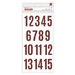 Pebbles - Merry Merry Collection - Christmas - Thickers - Printed Chipboard - Numbers - Red Glitter