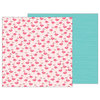 Pebbles - Sunshiny Days Collection - 12 x 12 Double Sided Paper - Pink Flamingos