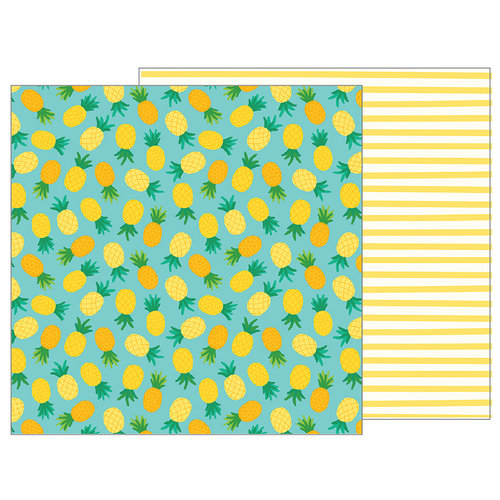 Pebbles - Sunshiny Days Collection - 12 x 12 Double Sided Paper - Pineapple Float