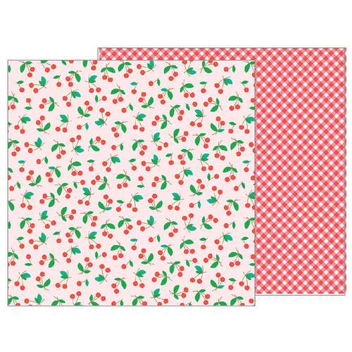 Pebbles - Sunshiny Days Collection - 12 x 12 Double Sided Paper - Sweet Cherries
