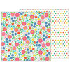 Pebbles - Sunshiny Days Collection - 12 x 12 Double Sided Paper - Flower Garden
