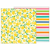 Pebbles - Sunshiny Days Collection - 12 x 12 Double Sided Paper - Fresh Squeezed