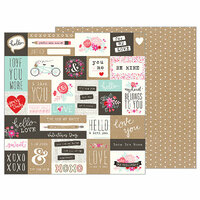 Pebbles - Forever My Always Collection - 12 x 12 Double Sided Paper - Love Notes