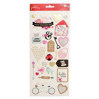 Pebbles - Forever My Always Collection - Cardstock Stickers with Foil Accents