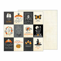 Pebbles - Midnight Haunting Collection - Halloween - 12 x 12 Double Sided Paper - Midnight Sentiments
