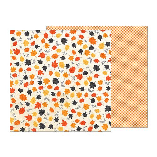 Pebbles - Midnight Haunting Collection - Halloween - 12 x 12 Double Sided Paper - Whirling Leaves