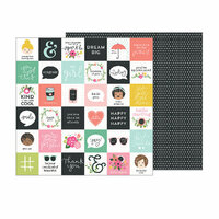 Pebbles - Girl Squad Collection - 12 x 12 Double Sided Paper - Hello Friends