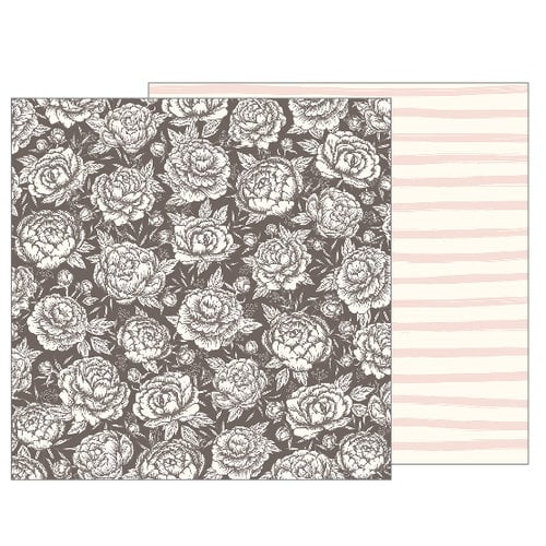 Pebbles - Heart of Home Collection - 12 x 12 Double Sided Paper - Pretty Peony
