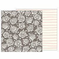 Pebbles - Heart of Home Collection - 12 x 12 Double Sided Paper - Pretty Peony