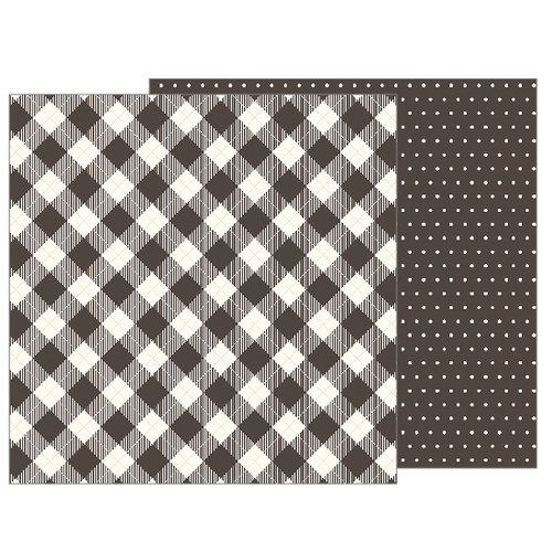 Pebbles - Heart of Home Collection - 12 x 12 Double Sided Paper - Pinstripe Buffalo Check