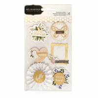 Pebbles - Heart of Home Collection - 3 Dimensional Stickers with Foil Accents