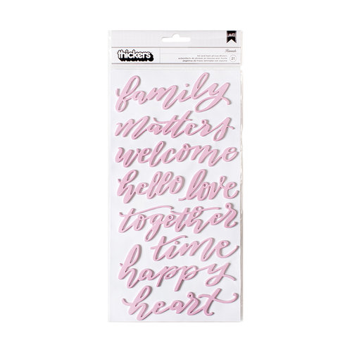 Jen Hadfield - Heart of Home Collection - Thickers - Foam Words - Pink Foil