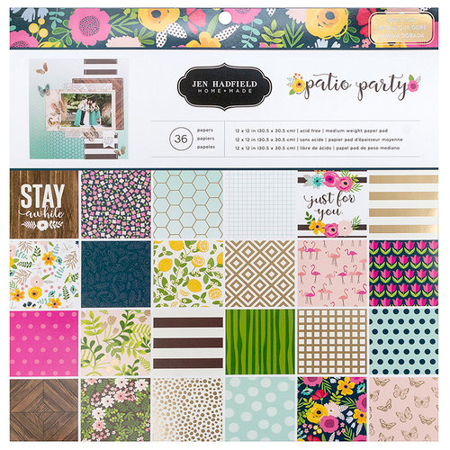 Pebbles - Patio Party Collection - 12 x 12 Paper Pad with Foil Accents