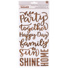 Pebbles - Patio Party Collection - Thickers - Printed Cardstock - Phrase - Wood