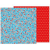 Pebbles - Land That I Love Collection - 12 x 12 Double Sided Paper - Patriotic Blooms