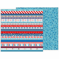 Pebbles - Land That I Love Collection - 12 x 12 Double Sided Paper - Happy 4th
