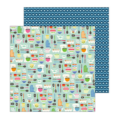 Pebbles - My Bright Life Collection - 12 x 12 Double Sided Paper - Kitchy Kitchen