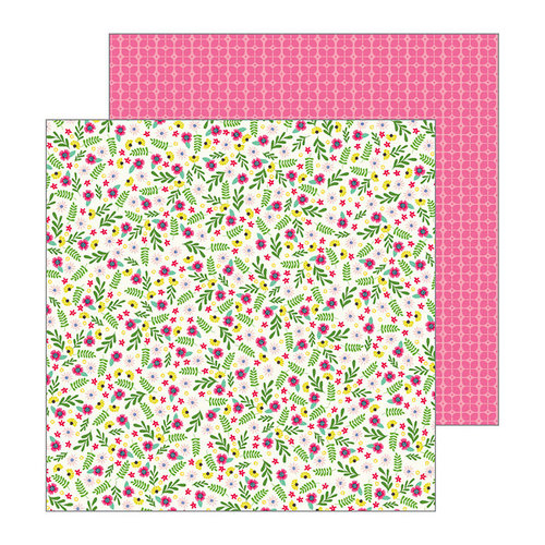 Pebbles - My Bright Life Collection - 12 x 12 Double Sided Paper - Flower Pop