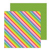 Pebbles - My Bright Life Collection - 12 x 12 Double Sided Paper - Bright Stripes