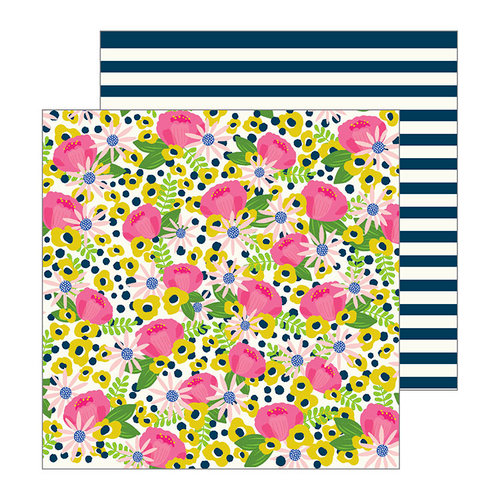 Pebbles - My Bright Life Collection - 12 x 12 Double Sided Paper - Flower Market