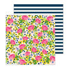 Pebbles - My Bright Life Collection - 12 x 12 Double Sided Paper - Flower Market