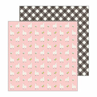 Pebbles - My Bright Life Collection - 12 x 12 Double Sided Paper - Lovely Llamas
