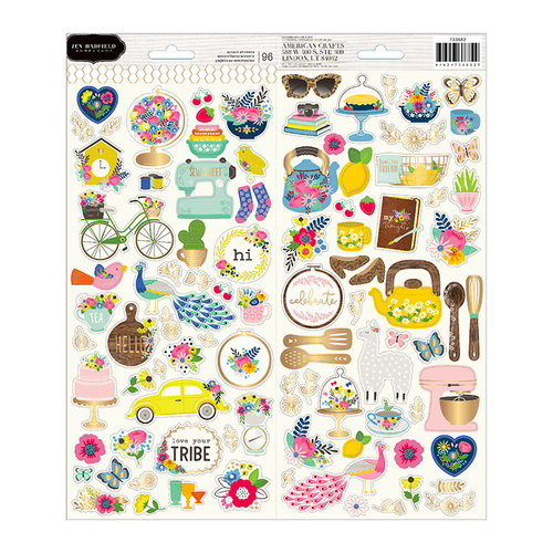 Pebbles - My Bright Life Collection - Cardstock Stickers with Foil Accents