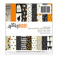 Pebbles - Spooky Boo Collection - Halloween - 6 x 6 Paper Pad with Glitter Accents