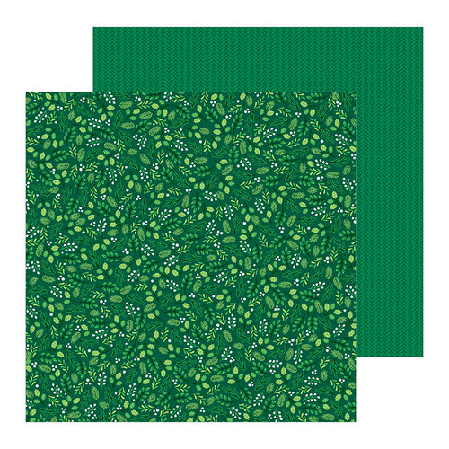 Pebbles - Cozy and Bright Collection - Christmas - 12 x 12 Double Sided Paper - Winter Green