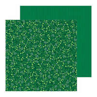 Pebbles - Cozy and Bright Collection - Christmas - 12 x 12 Double Sided Paper - Winter Green