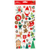 Pebbles - Cozy and Bright Collection - Christmas - Cardstock Stickers with Glitter Accents