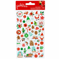 Pebbles - Cozy and Bright Collection - Christmas - Clear Stickers - Mini