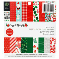 Pebbles - Cozy and Bright Collection - Christmas - 6 x 6 Paper Pad with Glitter Accents