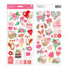 Pebbles - Loves Me Collection - Cardstock Stickers with Glitter Accents - Icons and Accents