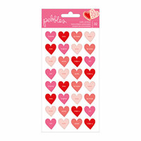 Pebbles - Loves Me Collection - Puffy Stickers - Conversation Hearts