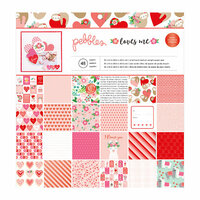 Pebbles - Loves Me Collection - 12 x 12 Paper Pad with Foil Accents