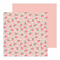 Pebbles - Loves Me Collection - 12 x 12 Double Sided Paper - Flower Power