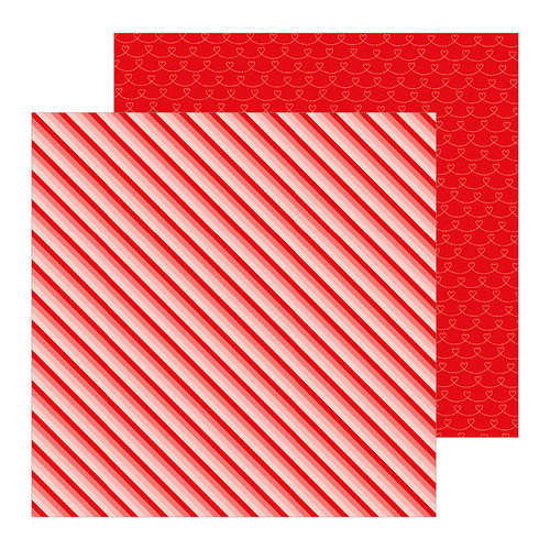 Pebbles - Loves Me Collection - 12 x 12 Double Sided Paper - Ombre Stripes