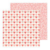 Pebbles - Loves Me Collection - 12 x 12 Double Sided Paper - Sweet Love
